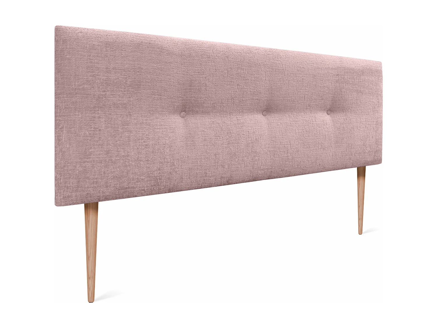 DHOME Kopfteil aus Naturwolle mit Knöpfen 160 x 105 cm mit Bettbeinen 150/160 – Lachs