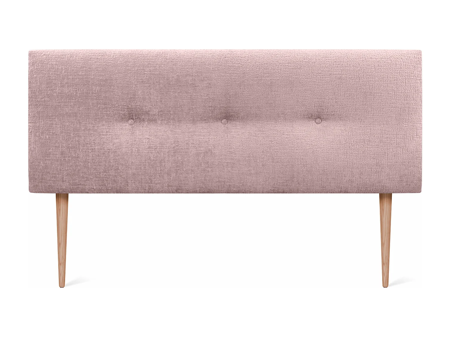 DHOME Kopfteil aus Naturwolle mit Knöpfen 160 x 105 cm mit Bettbeinen 150/160 – Lachs