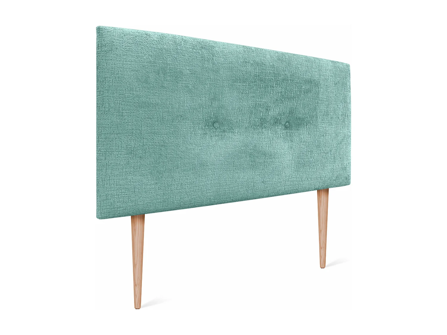 DHOME Tête de Lit Laine Naturelle avec Boutons 105x105cm avec Pieds de Lit 105 - Vert Aqua