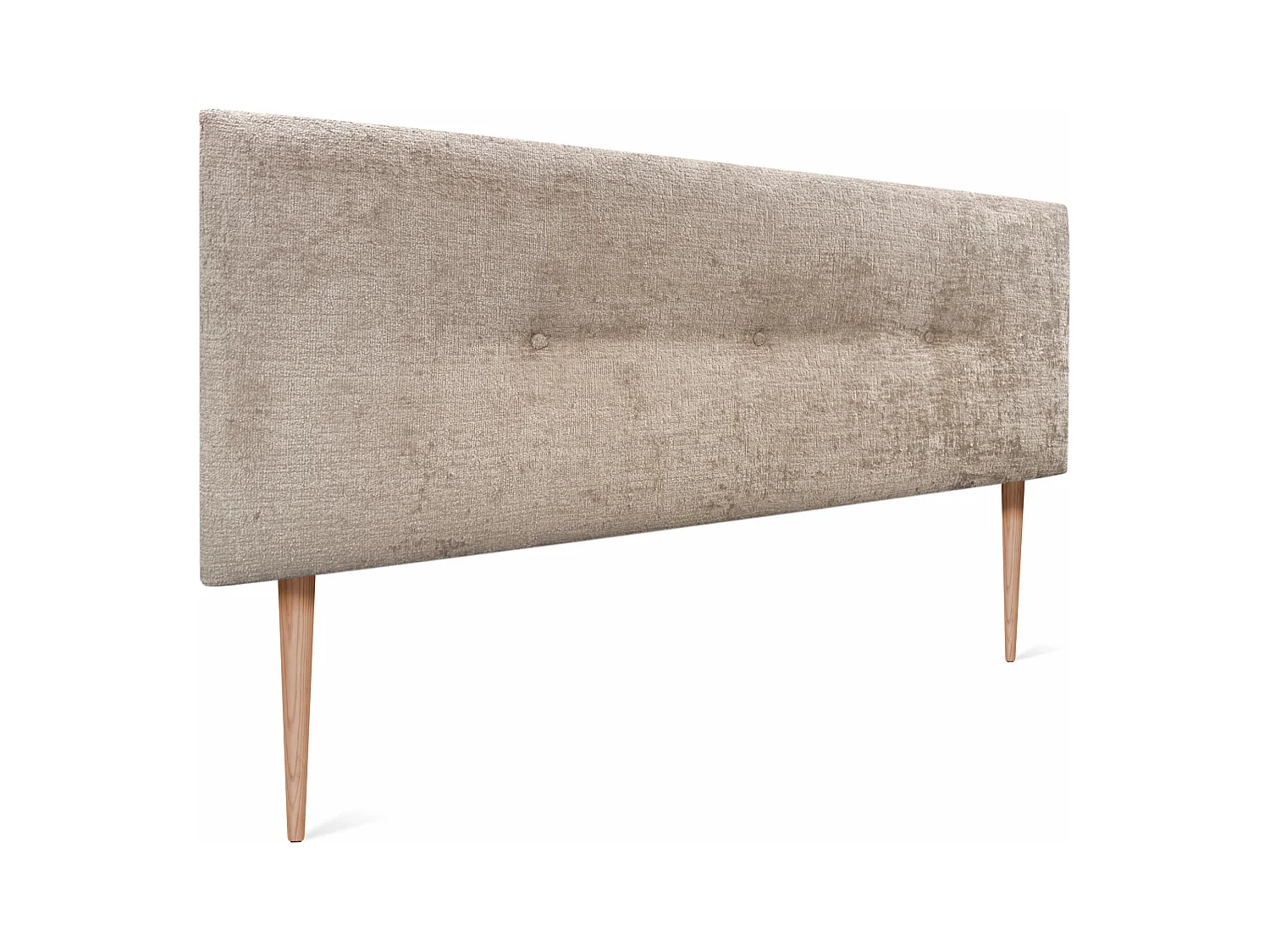 DHOME Tête de Lit Laine Naturelle avec Boutons 160x105cm avec Pieds de Lit 150/160 - Marron Clair
