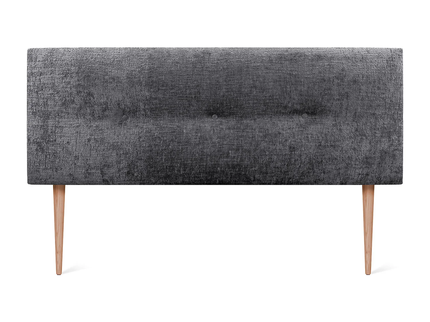 DHOME Testiera in Lana Naturale con Bottoni 135x105 cm con Gambe Letto 120/135 - Grigio Scuro