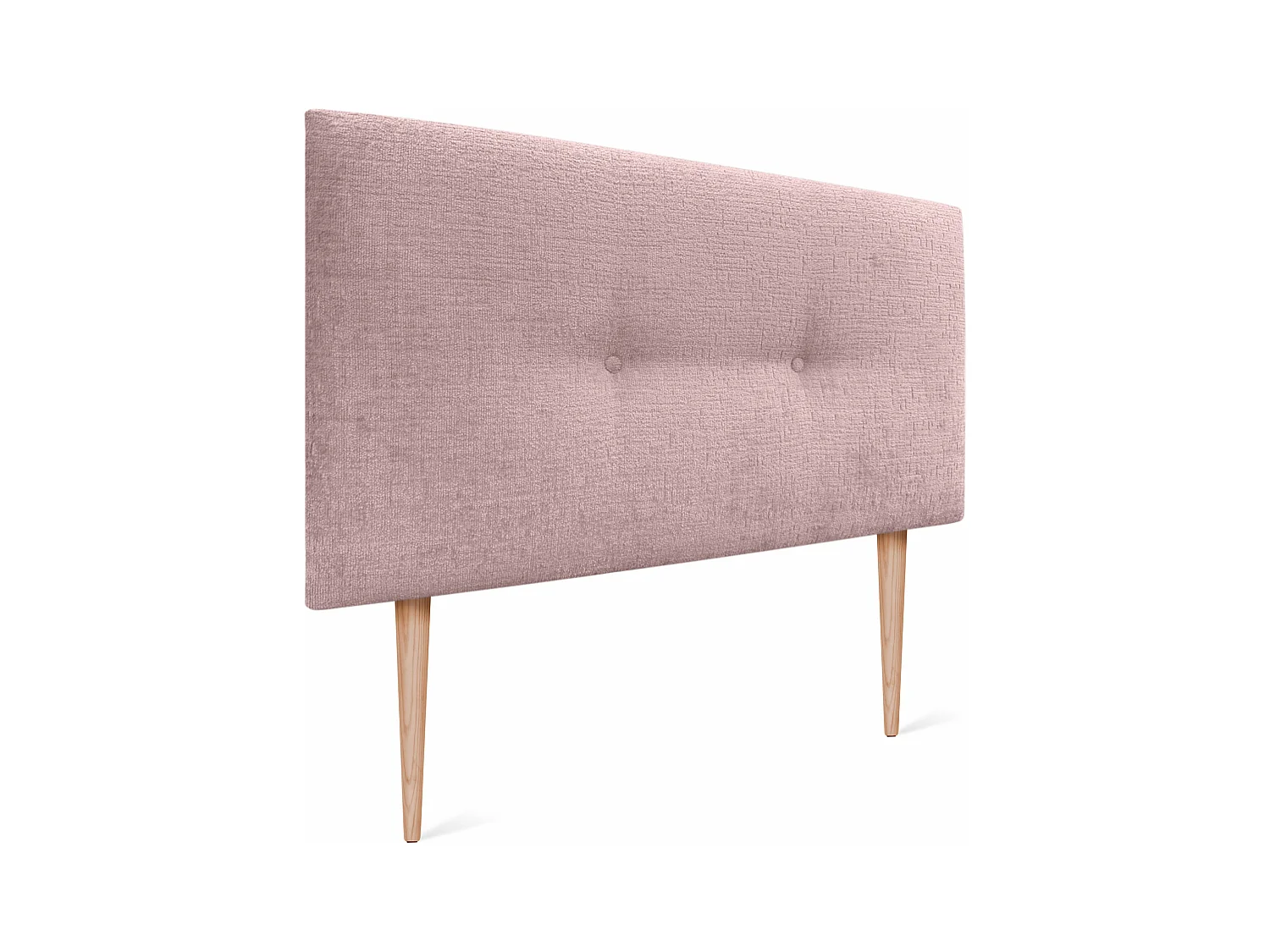 DHOME Tête de Lit Laine Naturelle avec Boutons 110x105cm avec Pieds de Lit 105 - Saumon