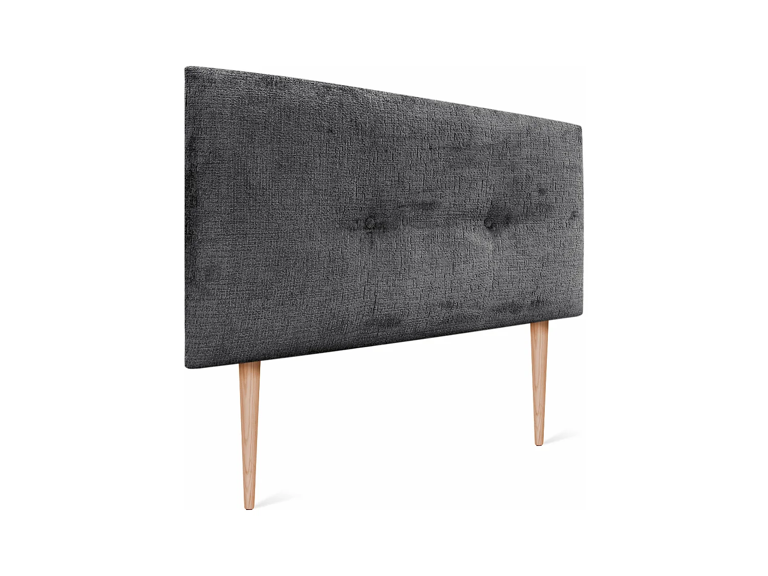 DHOME Tête de Lit Laine Naturelle avec Boutons 90x105cm avec Pieds de Lit 80/90 - Gris Foncé