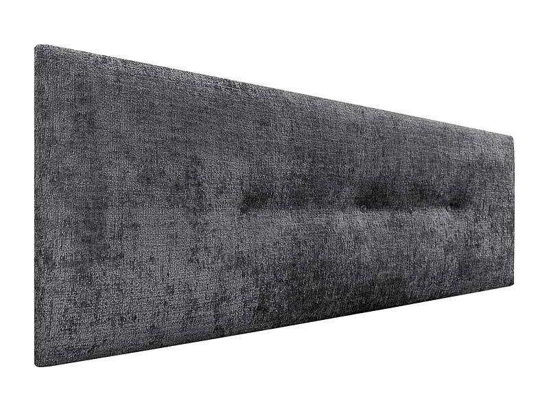 DHOME Kopfteil aus Naturwolle mit Knöpfen, 145 x 50 cm, Betten 140/135 – Dunkelgrau