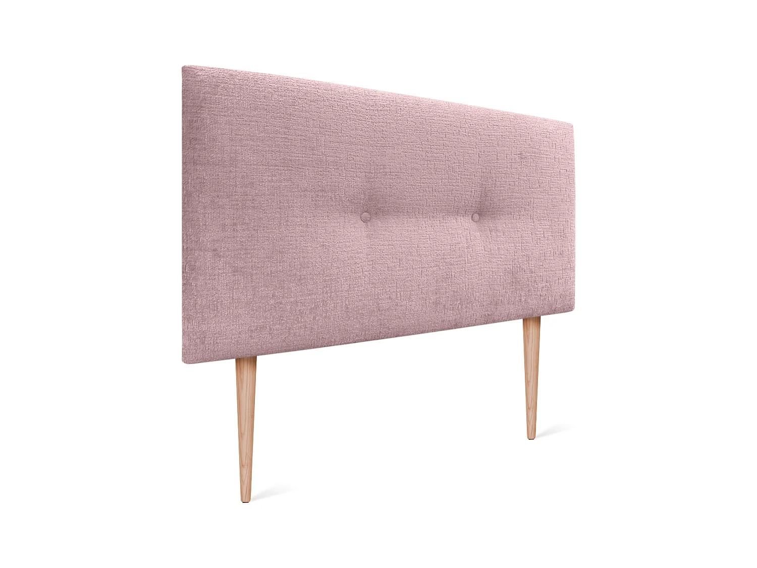 DHOME Tête de Lit Laine Naturelle avec Boutons 90x105cm avec Pieds de Lit 80/90 - Saumon