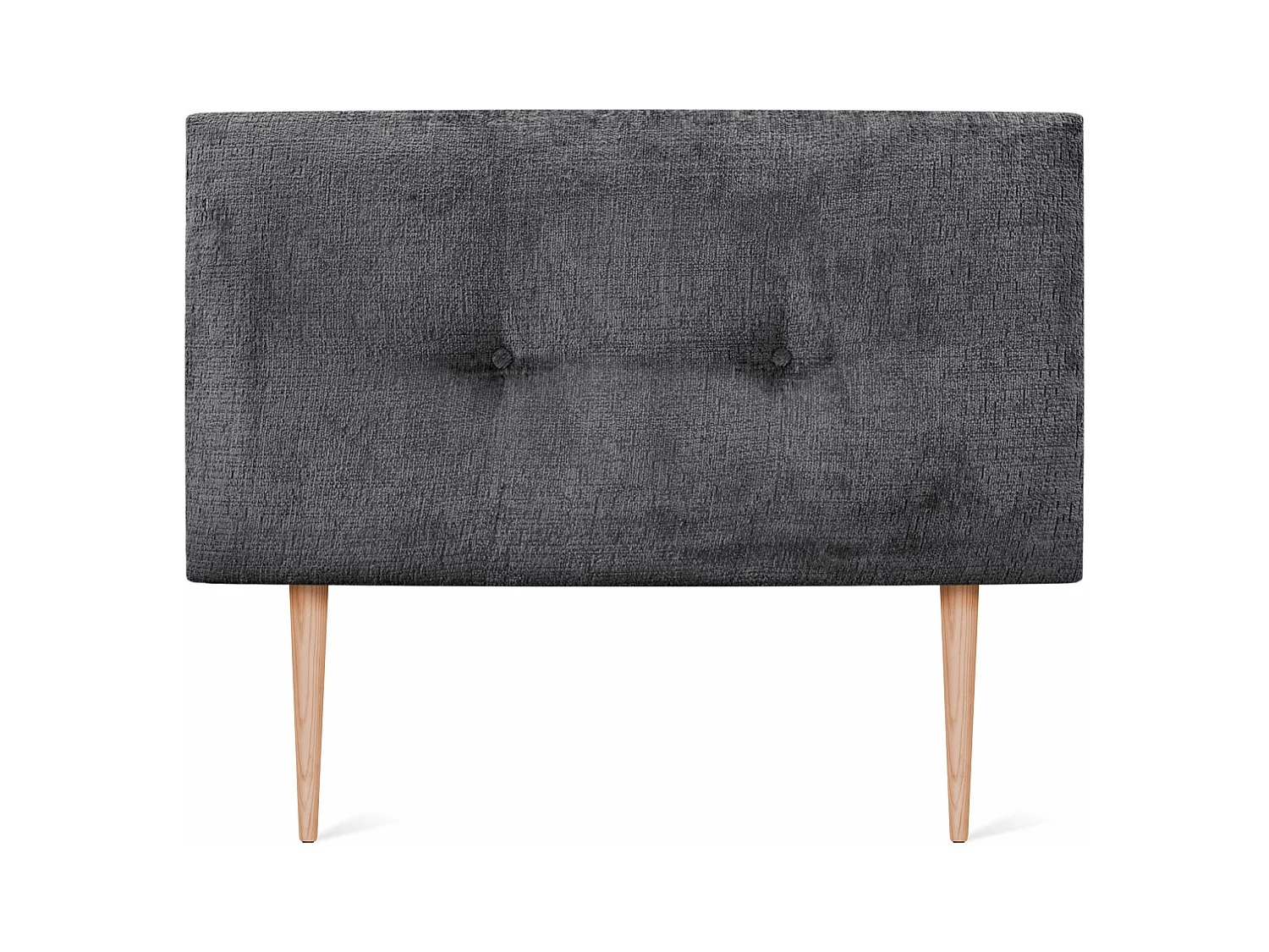 DHOME Tête de Lit Laine Naturelle avec Boutons 95x105cm avec Pieds de Lit 90 - Gris Foncé