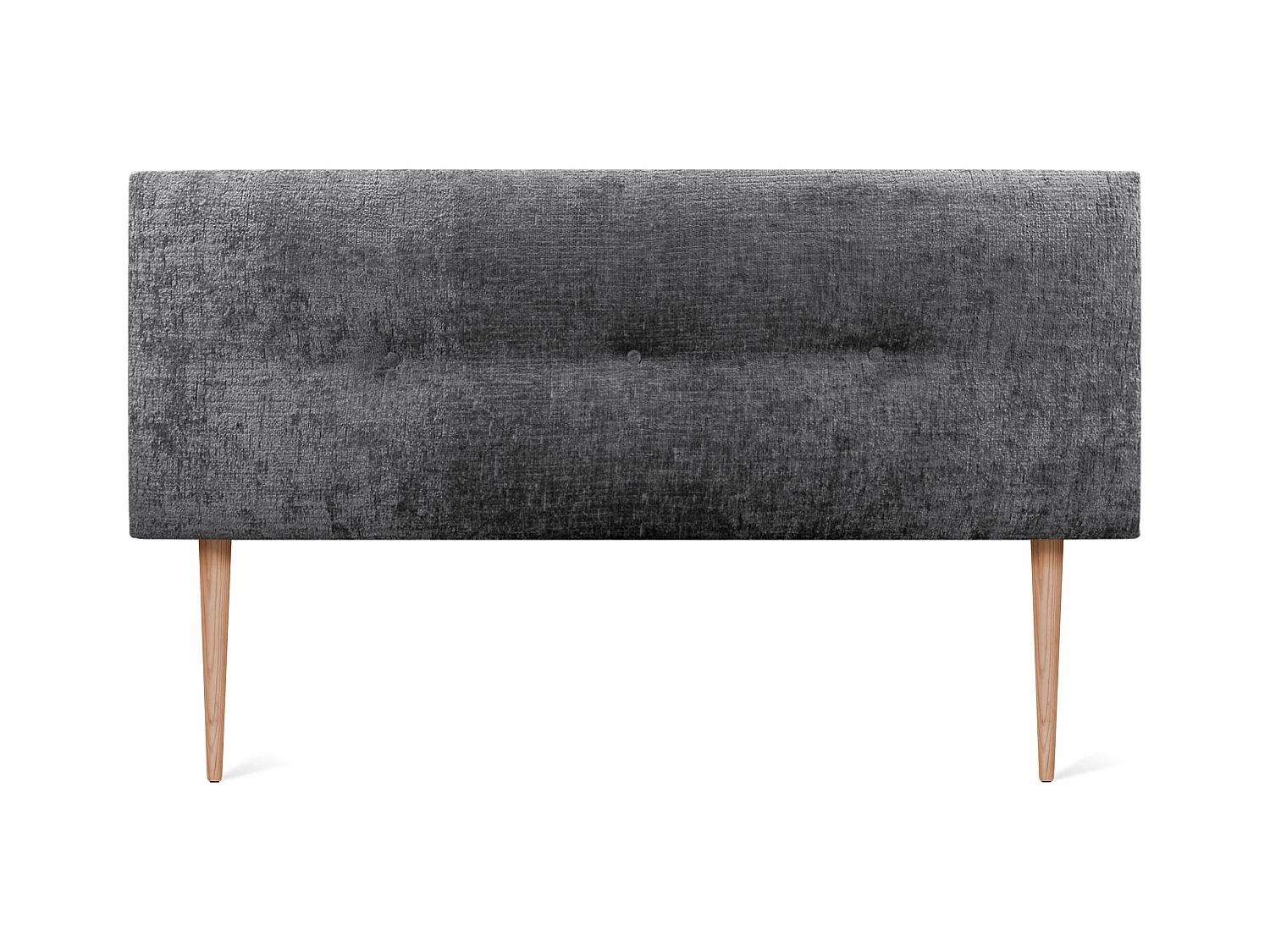 DHOME Tête de Lit Laine Naturelle avec Boutons 150x105cm et Pieds de Lit 150 - Gris Foncé