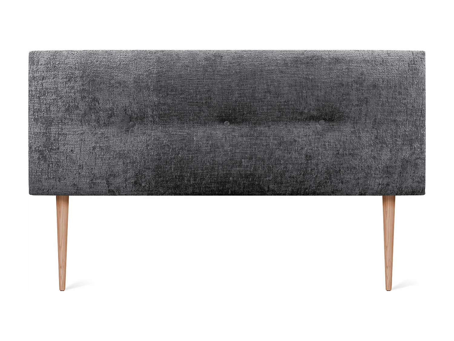 DHOME Tête de Lit Laine Naturelle avec Boutons 150x105cm et Pieds de Lit 150 - Gris Foncé