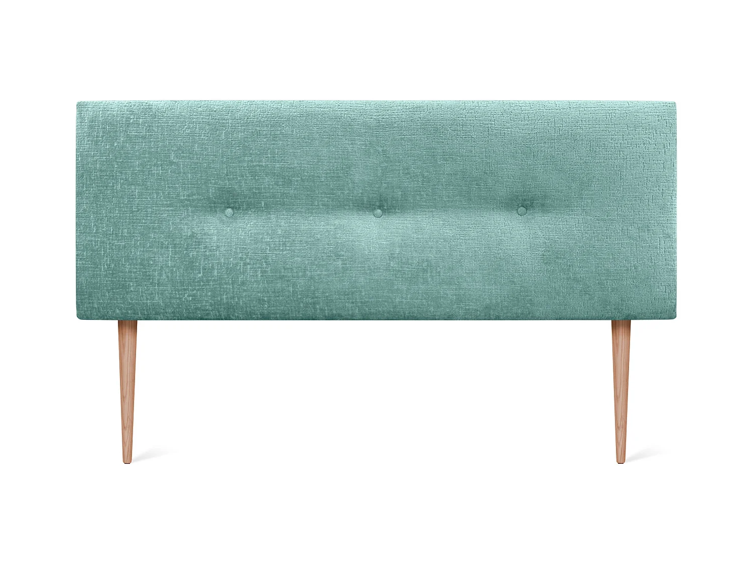 DHOME Cabecero de Lana Natural con Botones 135x105cm con Patas Camas 120/135 - Verde Agua