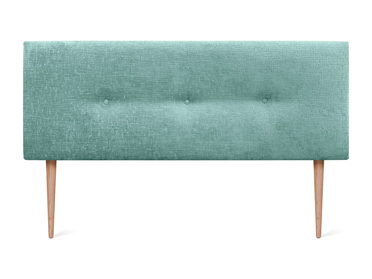 DHOME Tête de Lit Laine Naturelle avec Boutons 135x105cm avec Pieds de Lit 120/135 - Vert Aqua