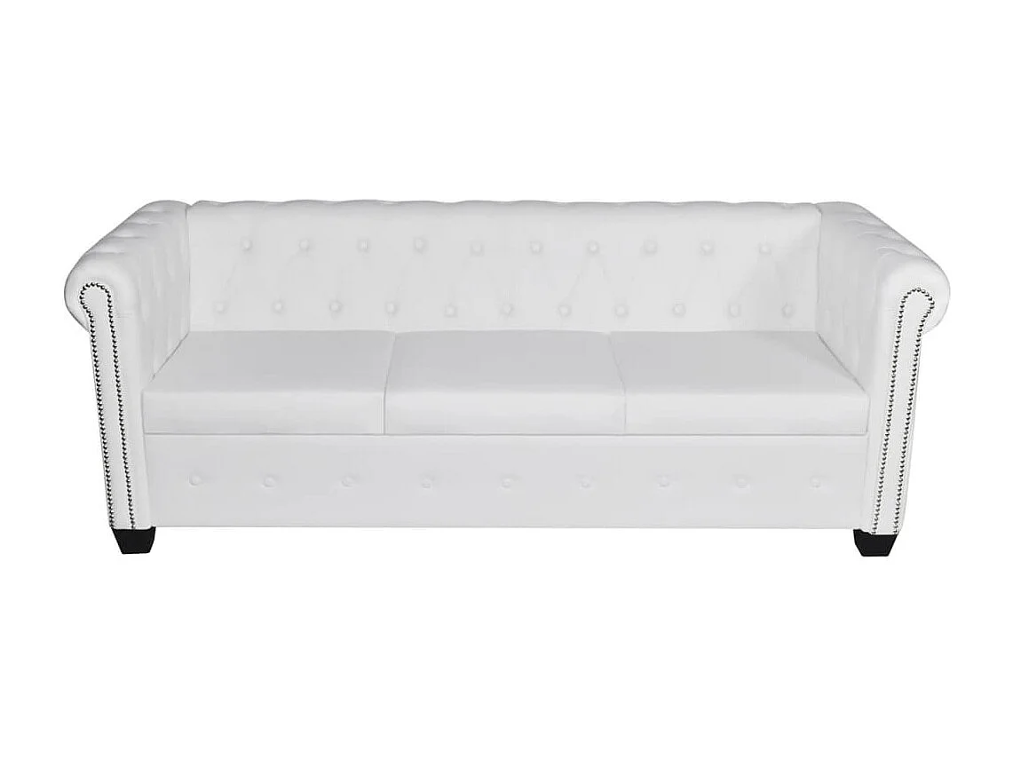 Canapé Chesterfield à 2 places et à 3 places blanc