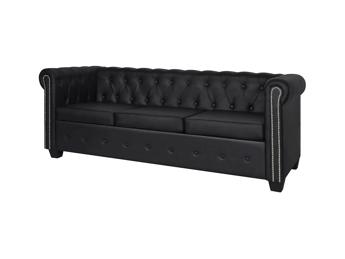 Canapé Chesterfield à 2 places et à 3 places noir