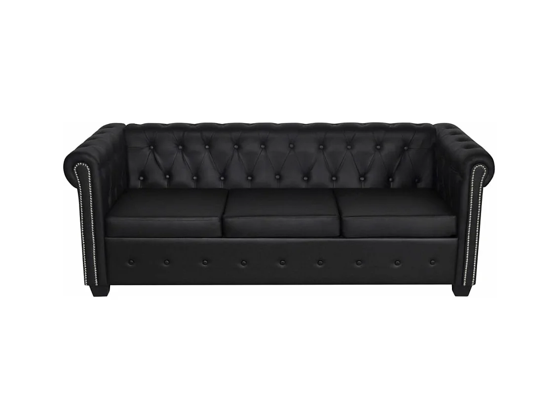 Canapé Chesterfield à 2 places et à 3 places noir