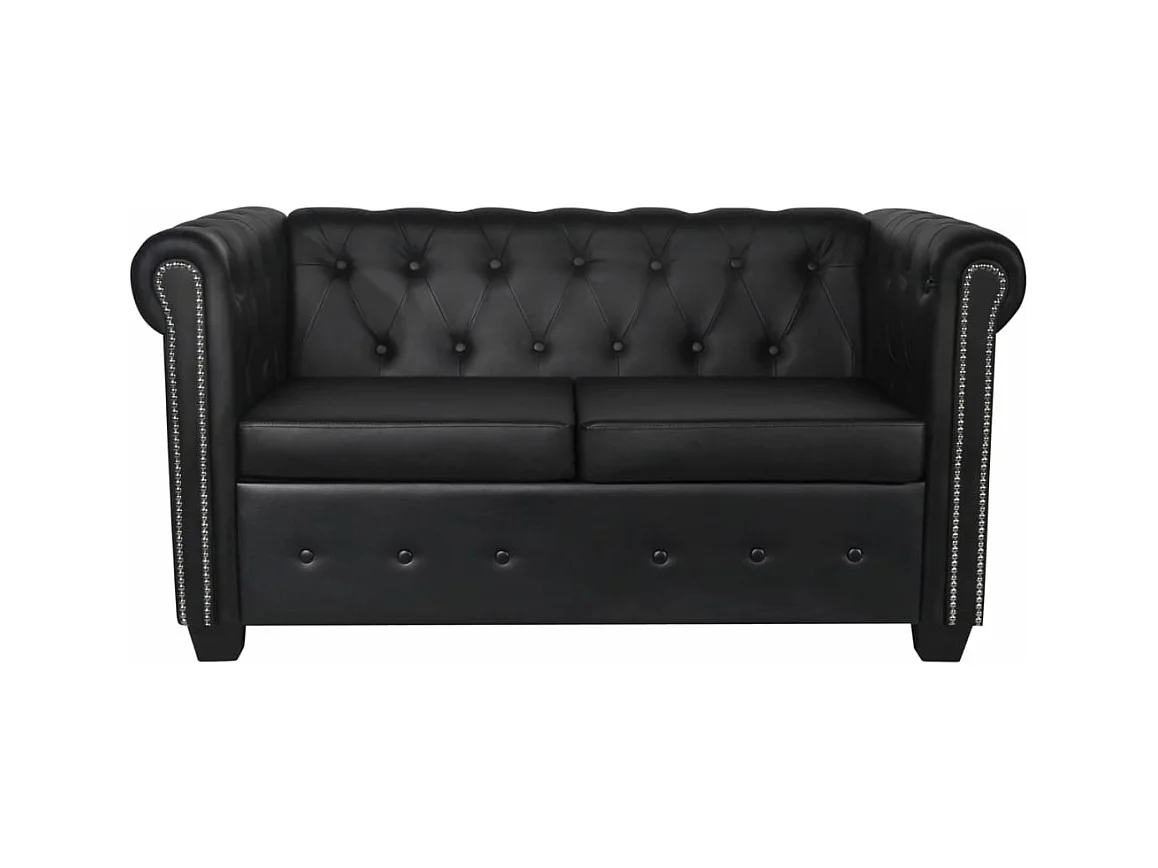 Canapé Chesterfield à 2 places et à 3 places noir