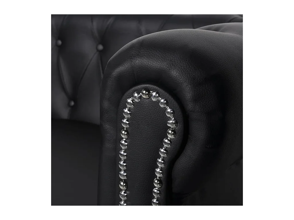Canapé Chesterfield à 2 places et à 3 places noir