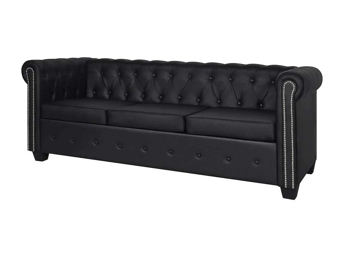 Canapé Chesterfield à 2 places et à 3 places noir