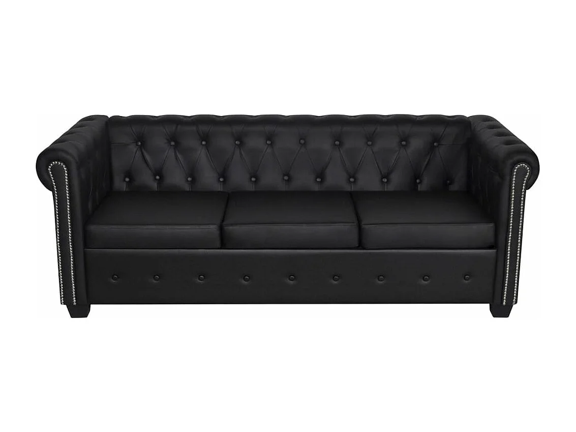 Canapé Chesterfield à 2 places et à 3 places noir