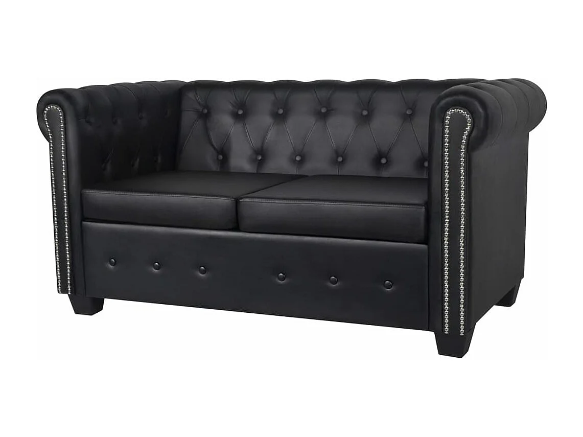 Canapé Chesterfield à 2 places et à 3 places noir