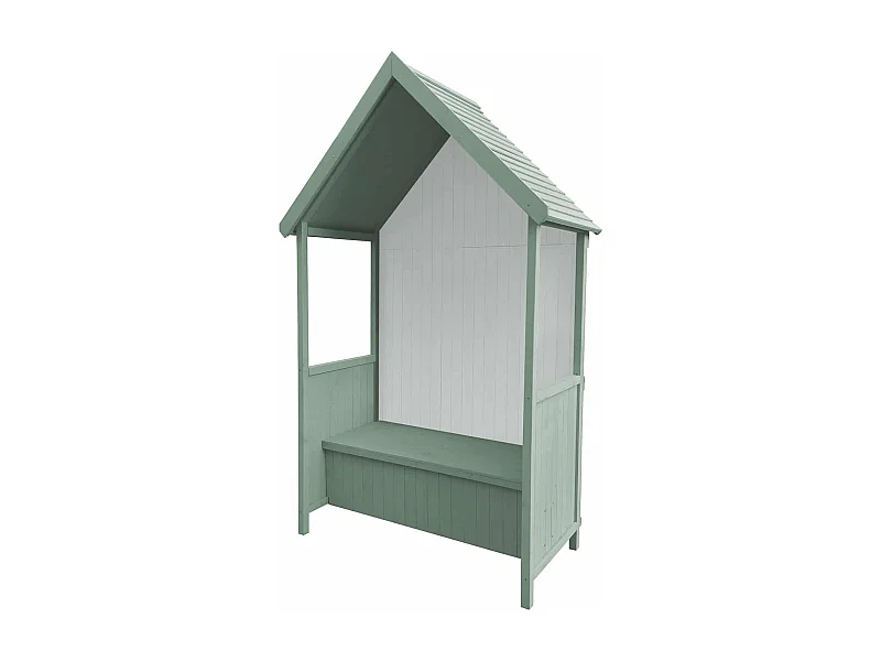 Pensilina Gardiun Alice Green 75x137x223 cm in Legno con Panca