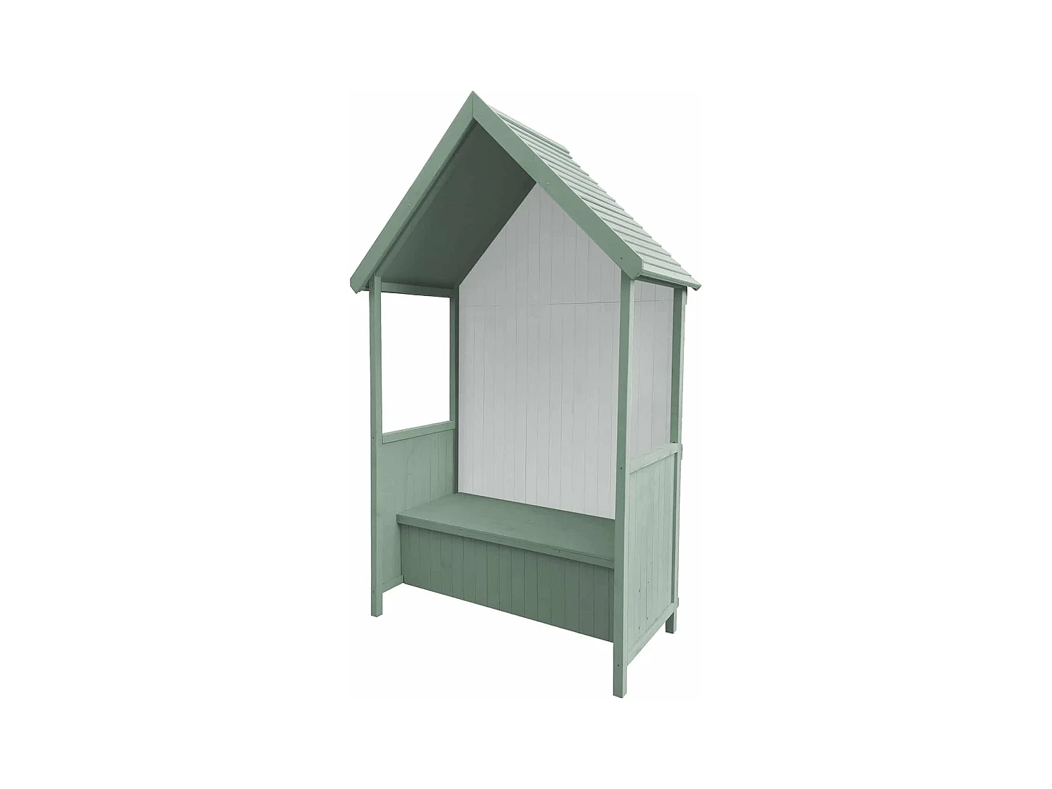 Banc de Jardin en Bois Coffre de Rangement Abribus Gardiun Alice Green 75x137x223 cm