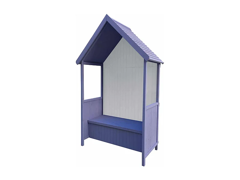 Banc de Jardin en Bois Coffre de Rangement Abribus Gardiun Alice Purple 75x137x223 cm