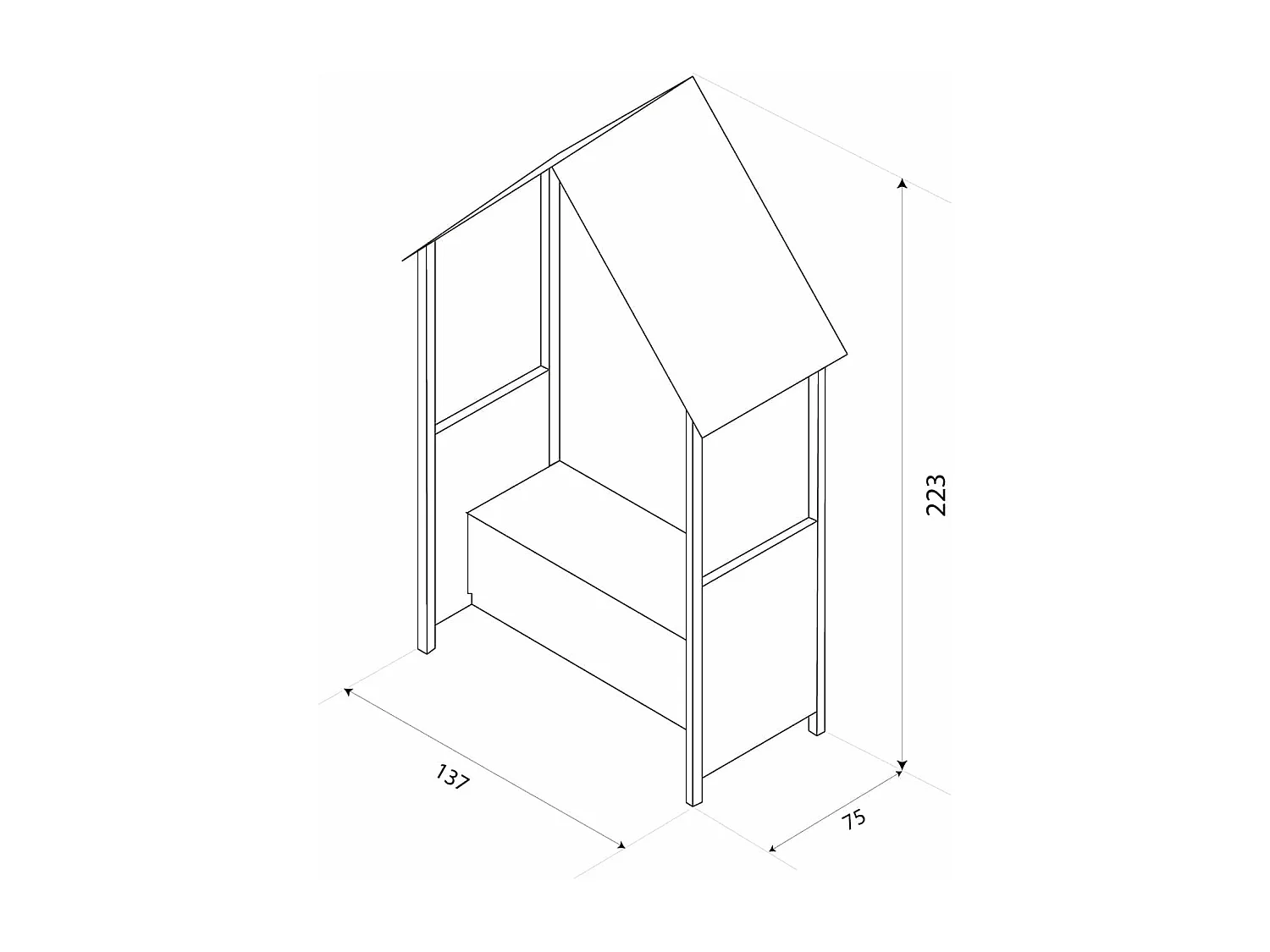 Banc de Jardin en Bois Coffre de Rangement Abribus Gardiun Alice Purple 75x137x223 cm