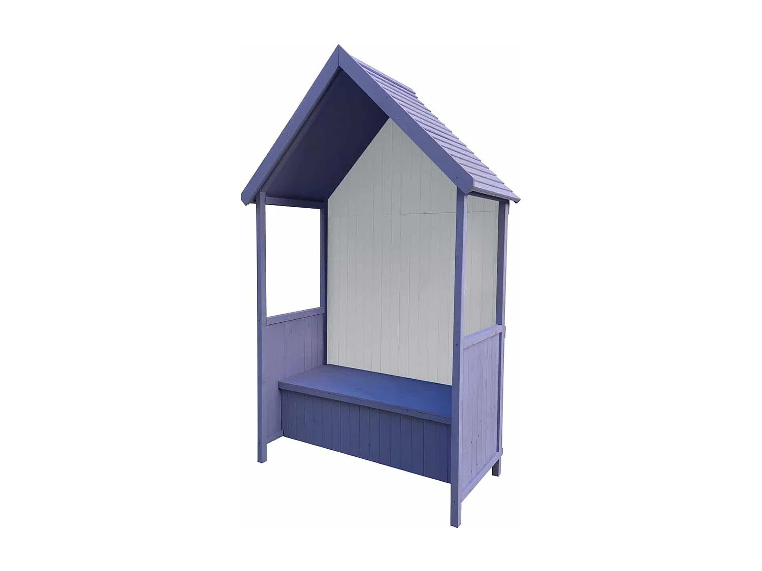 Banc de Jardin en Bois Coffre de Rangement Abribus Gardiun Alice Purple 75x137x223 cm