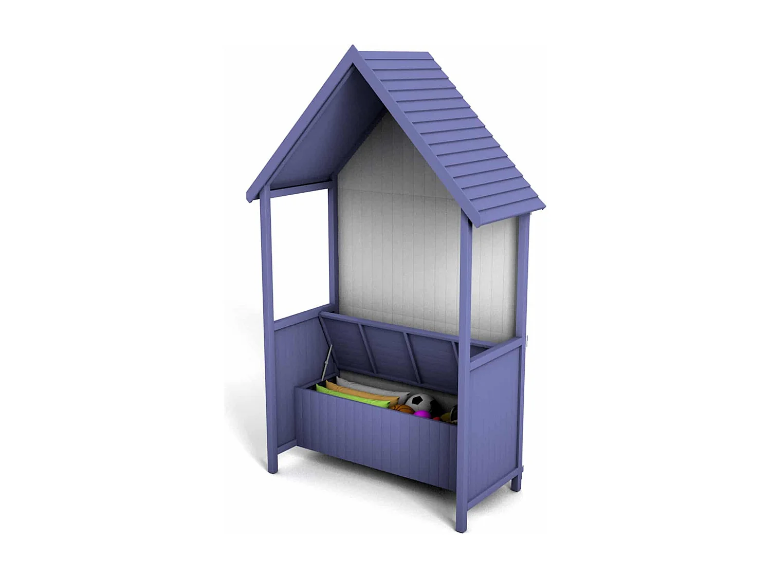 Banc de Jardin en Bois Coffre de Rangement Abribus Gardiun Alice Purple 75x137x223 cm