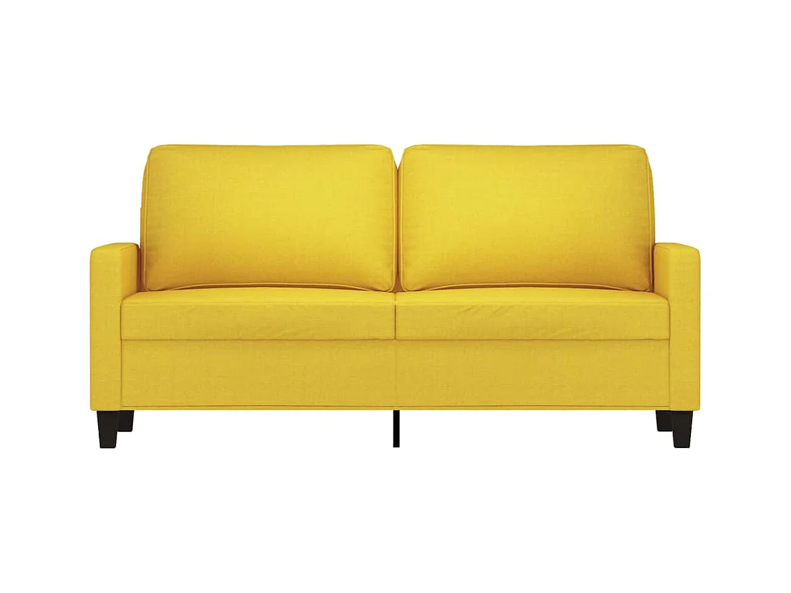Canapé à 2 places Jaune clair 140 cm Tissu