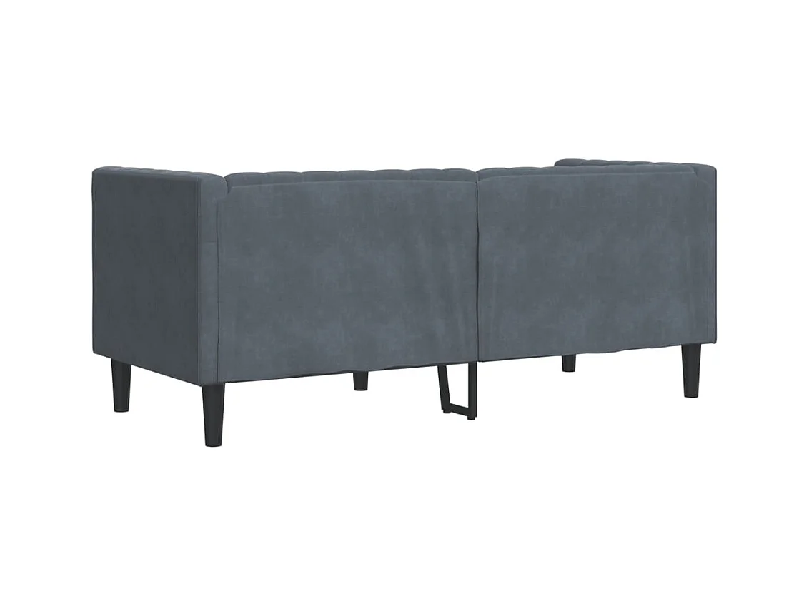 Canapé Chesterfield avec traversins 2 places gris foncé velours