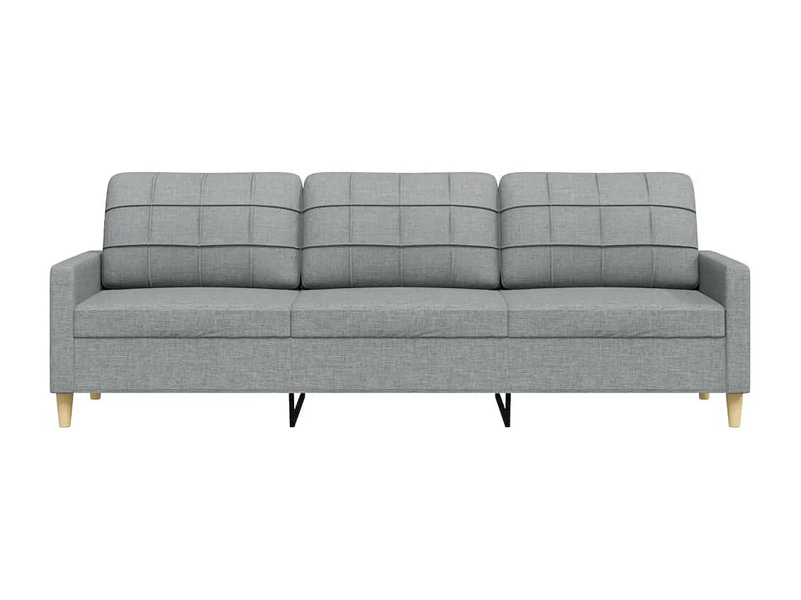 Canapé à 3 places Gris clair 210 cm Tissu