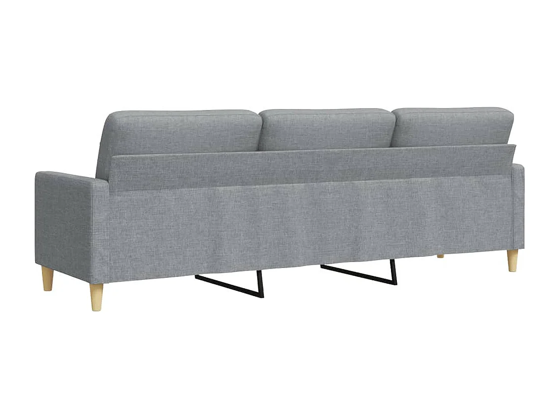Canapé à 3 places Gris clair 210 cm Tissu