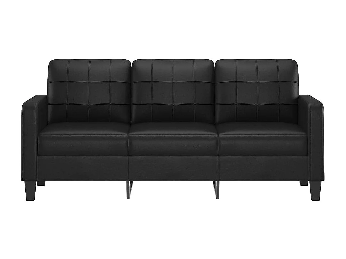 Driezitsbank 180 cm kunstleer zwart