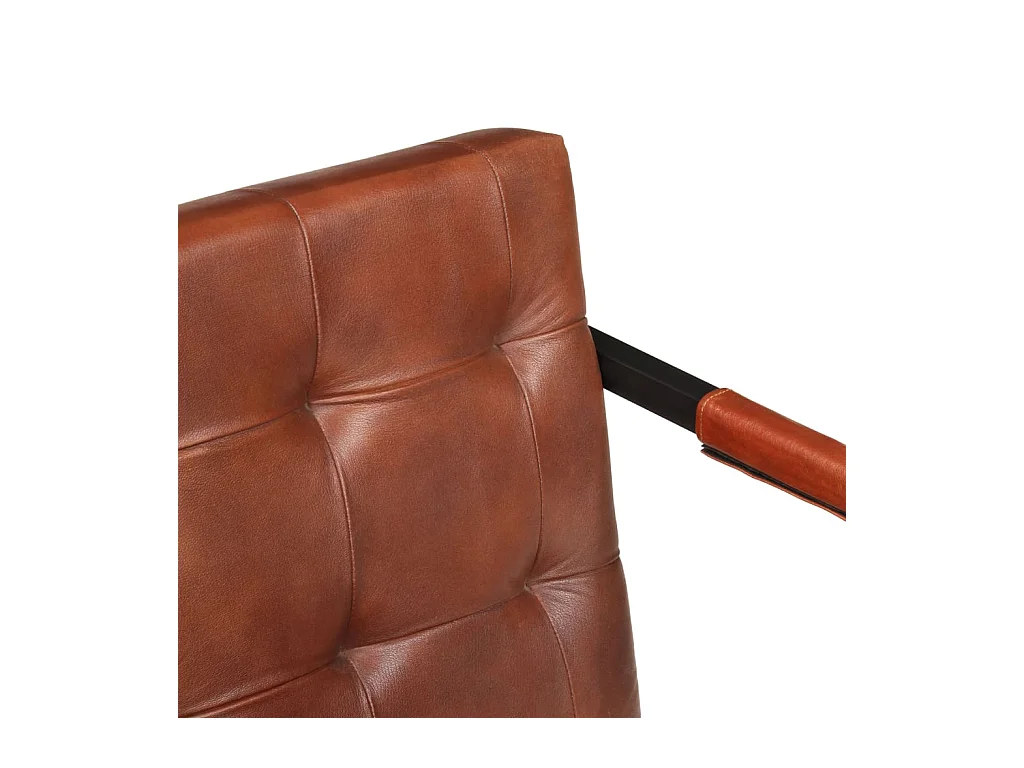 Tweezitsbank echt geitenleer bruin