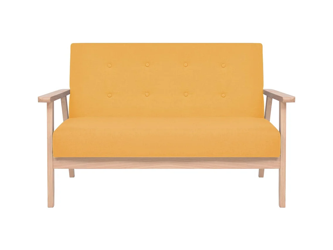 Canapé à 2 places Tissu Jaune