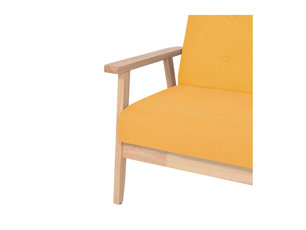 Canapé à 2 places Tissu Jaune