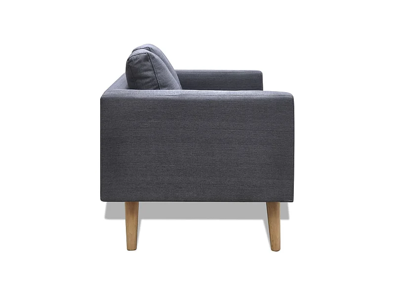 Sofá de 2 lugares em tecido cinzento escuro