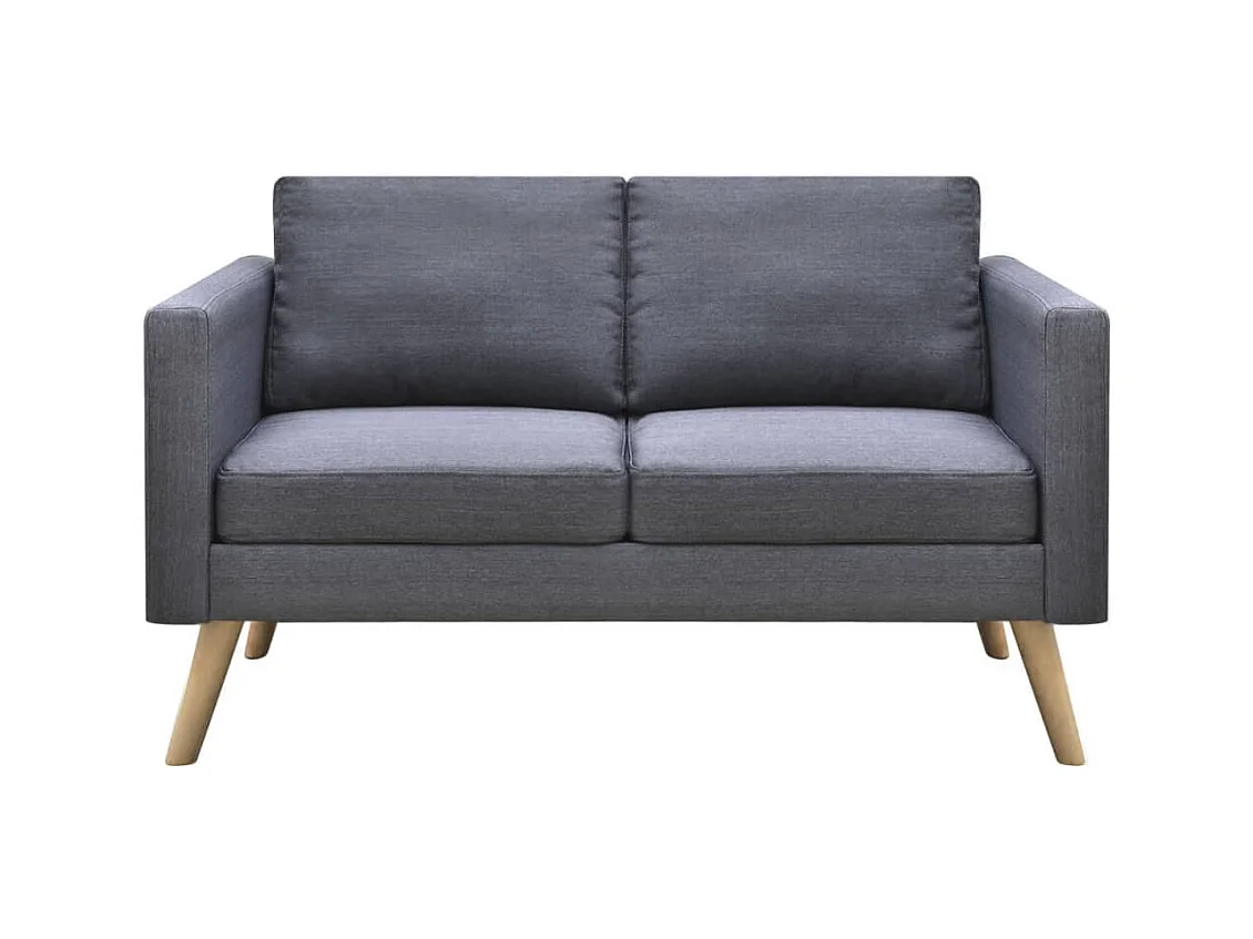 Canapé à 2 places Tissu Gris foncé