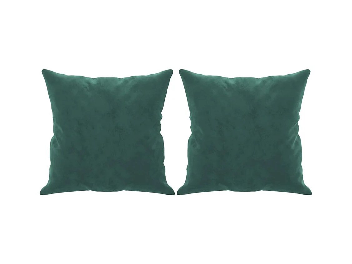 Canapé 2 places avec oreillers vert foncé 140 cm velours