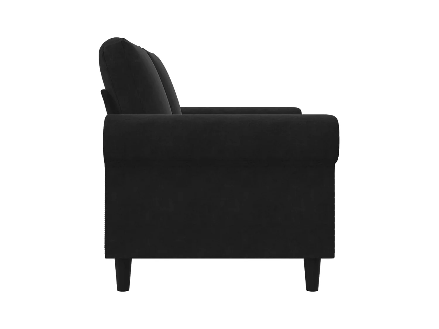 Canapé à 2 places Noir 120 cm Velours