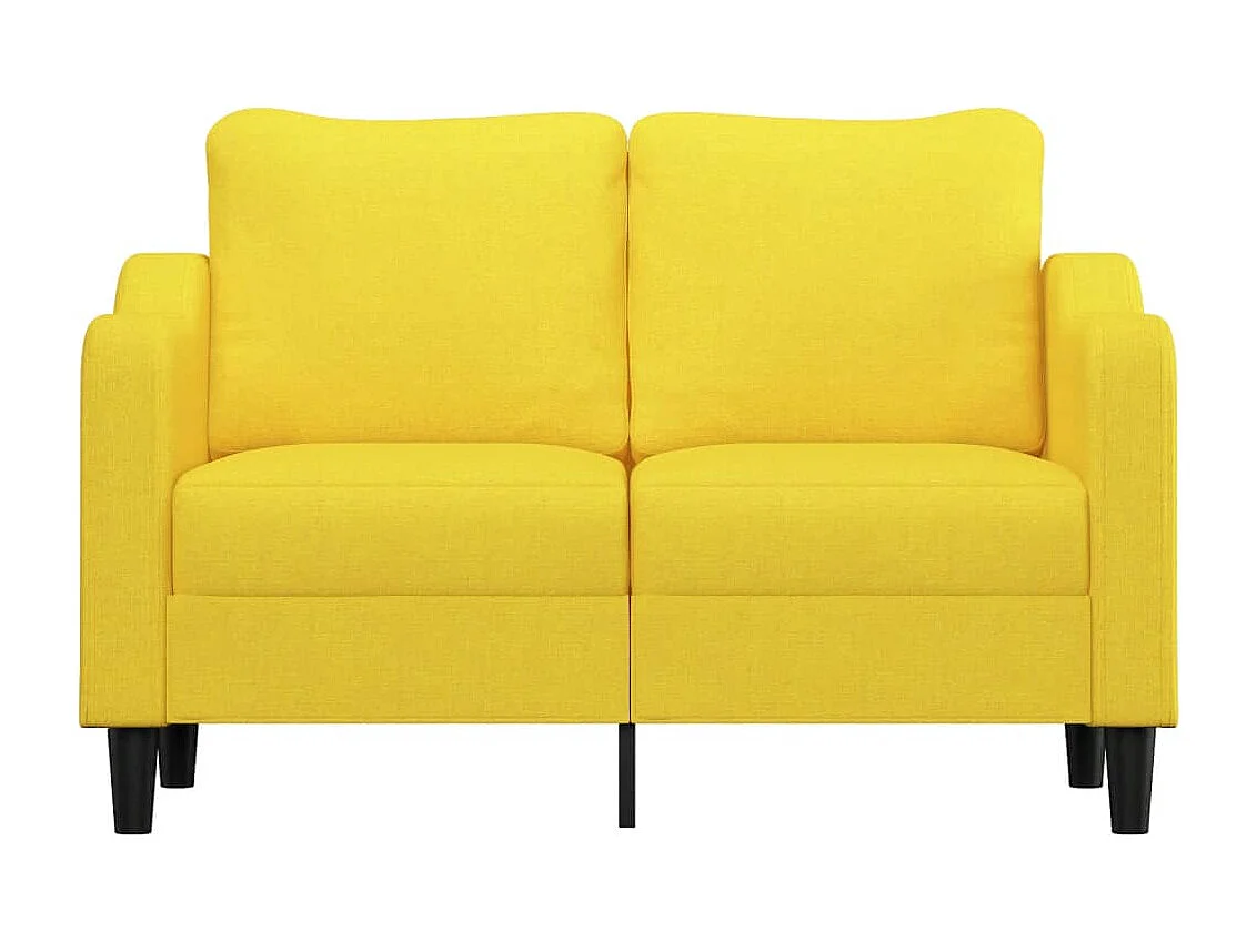 Canapé à 2 places Jaune clair 120 cm Tissu