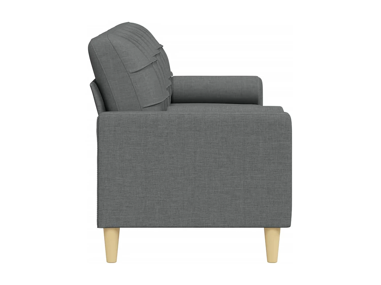 Canapé 3 places avec oreillers gris foncé 210 cm tissu