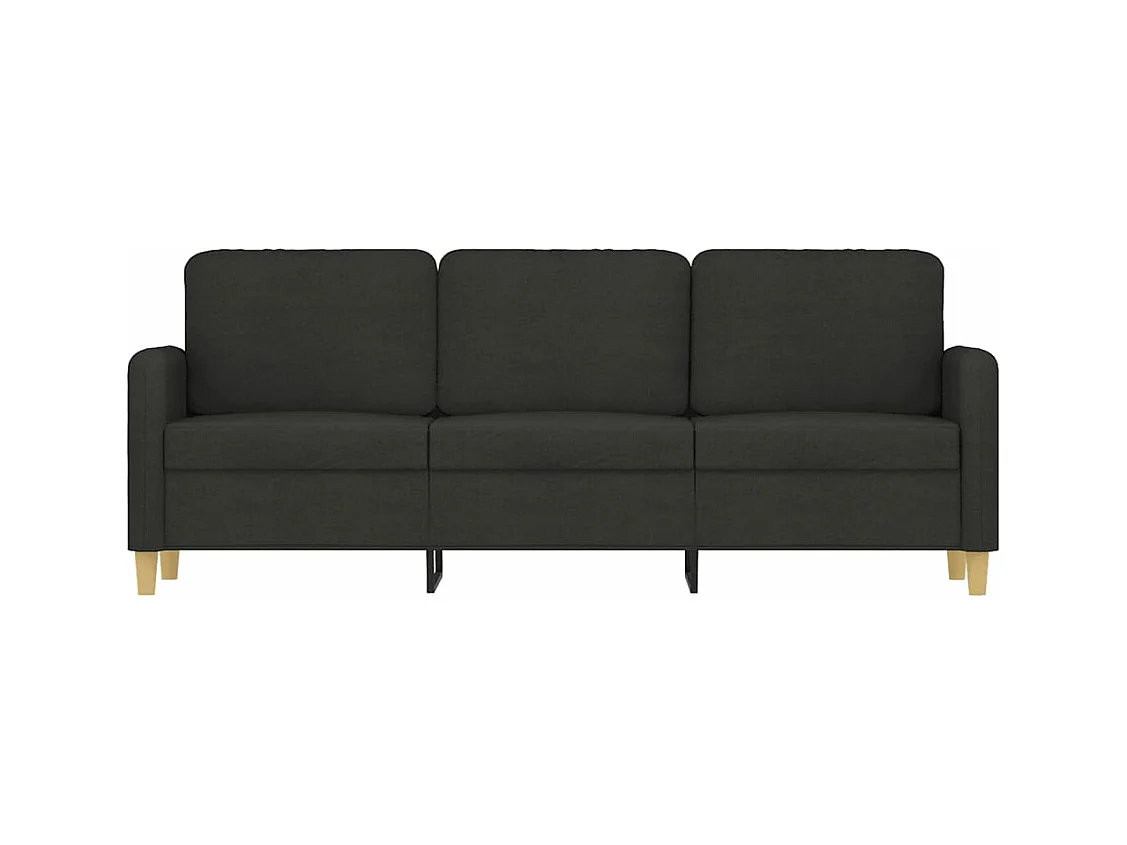 Canapé à 3 places Noir 180 cm Tissu