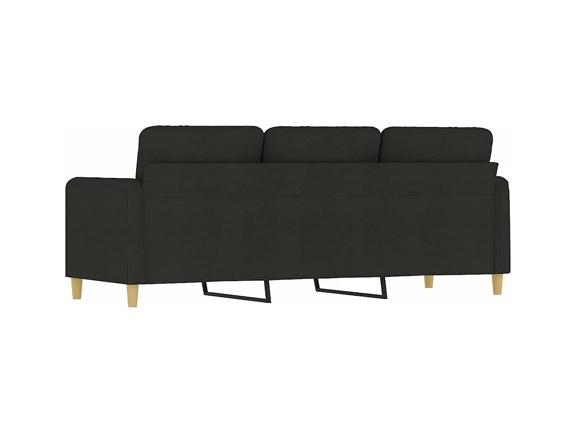 Canapé à 3 places Noir 180 cm Tissu
