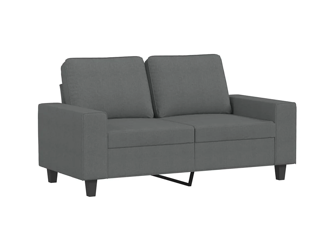 Canapé à 2 places Gris foncé 120 cm Tissu