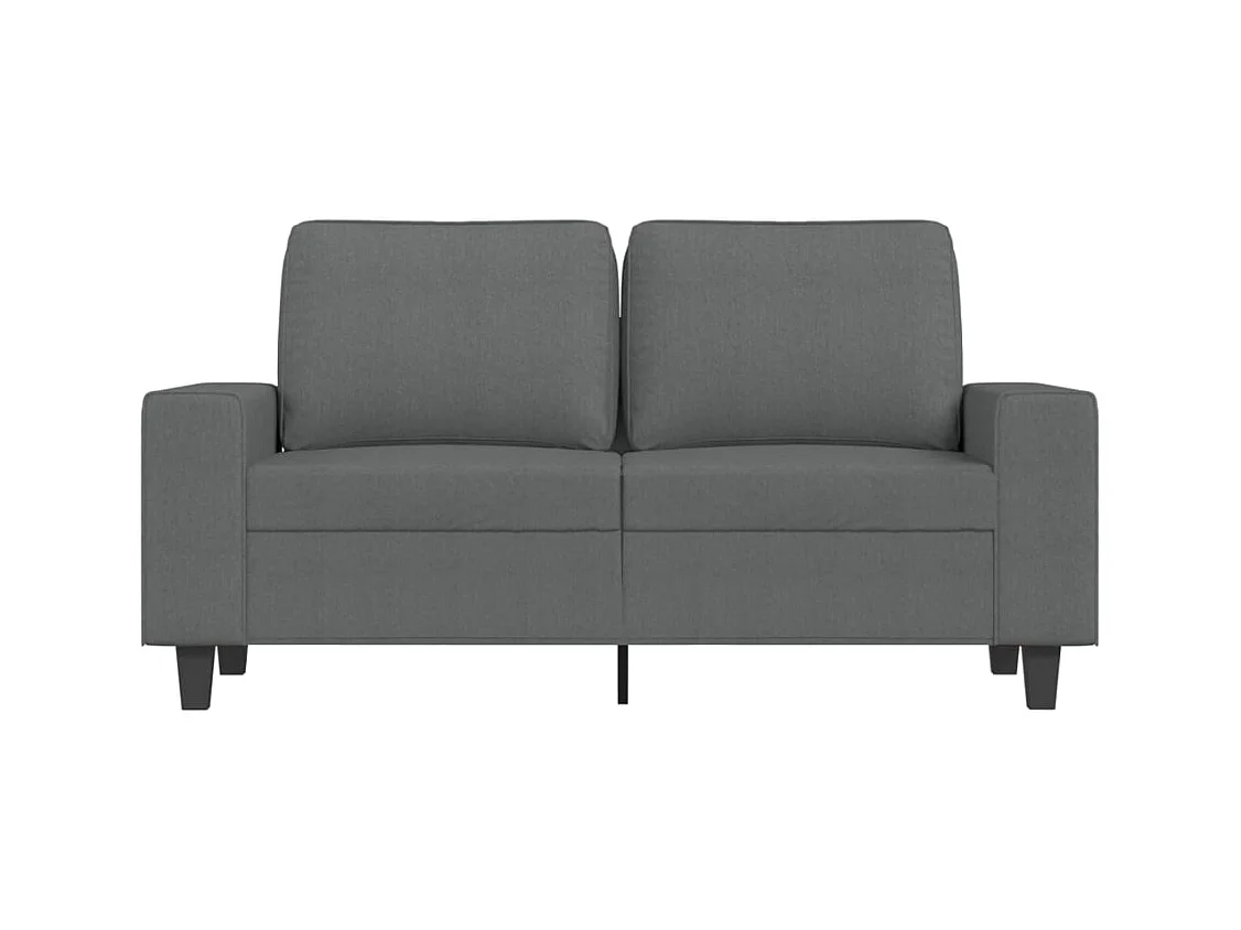 Canapé à 2 places Gris foncé 120 cm Tissu