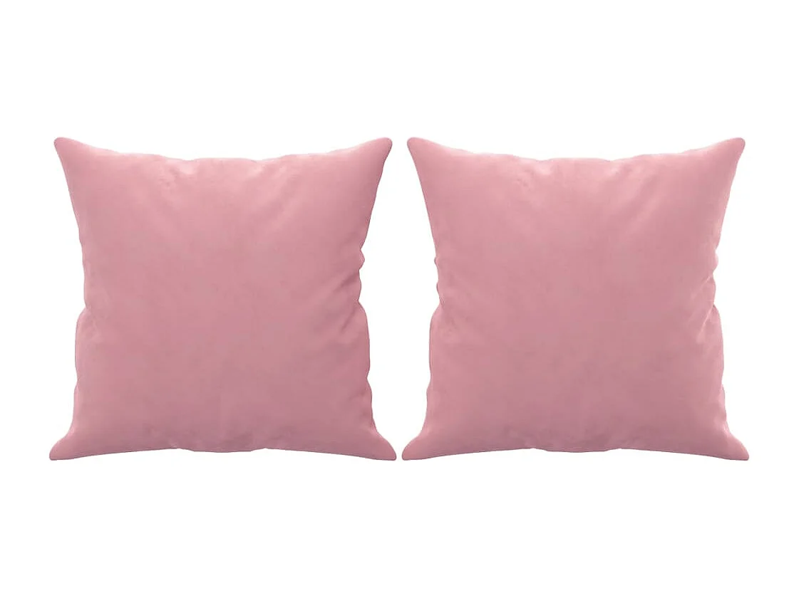 Canapé 2 places avec oreillers décoratifs rose 140 cm velours