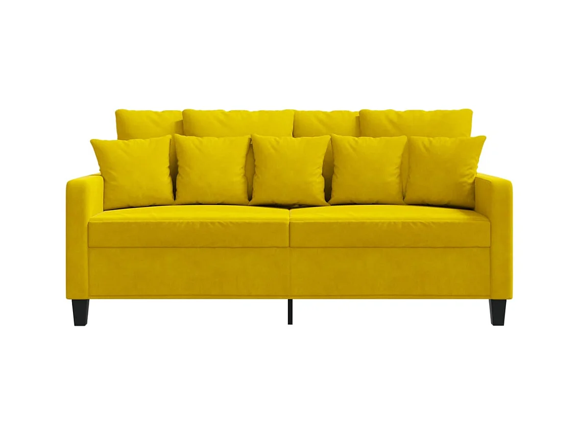 Canapé à 2 places Jaune 140 cm Velours