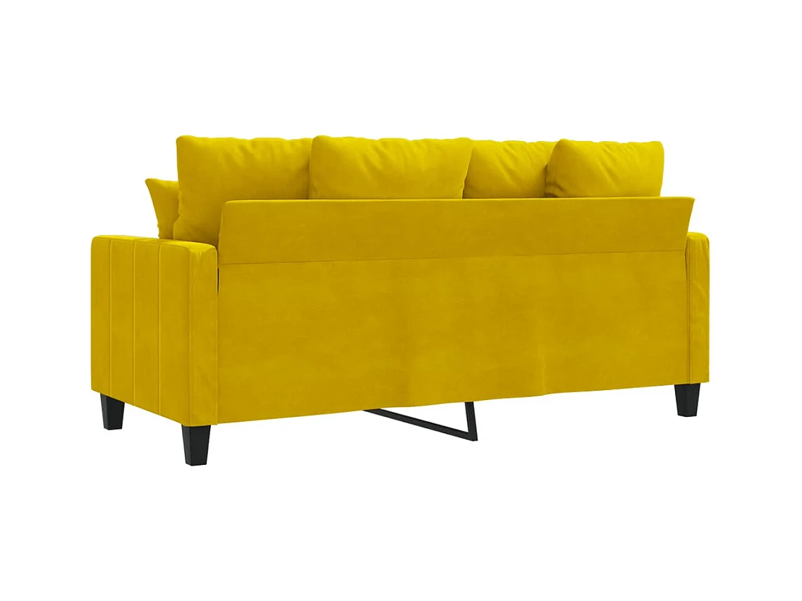 Canapé à 2 places Jaune 140 cm Velours