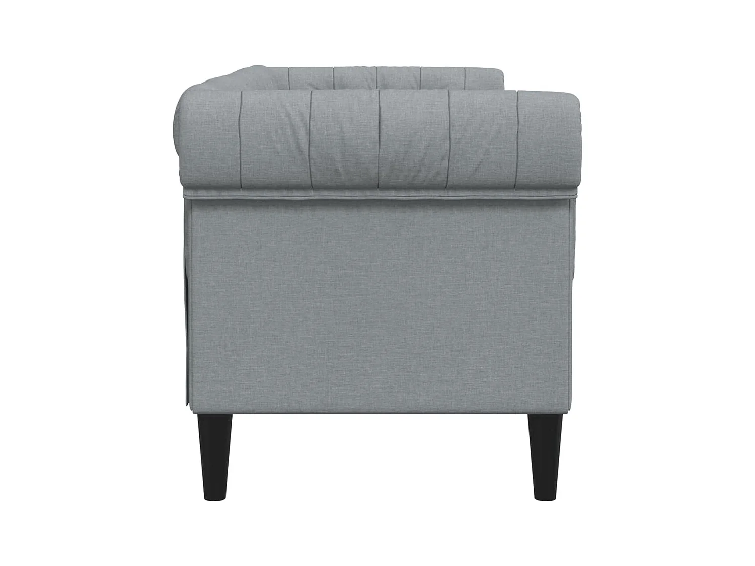 Canapé Chesterfield 2 places gris clair tissu